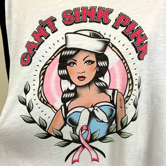 Torrid Black And White Basketball 3/4 Sleeves Can’t Sink Pink Tee Size 2X - Picture 5 of 6